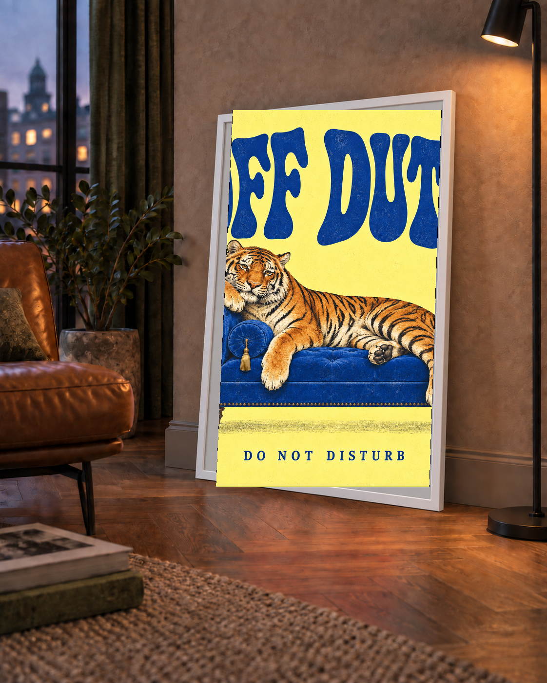 Off Duty Dinlenen Kaplan İllüstrasyonlu Poster