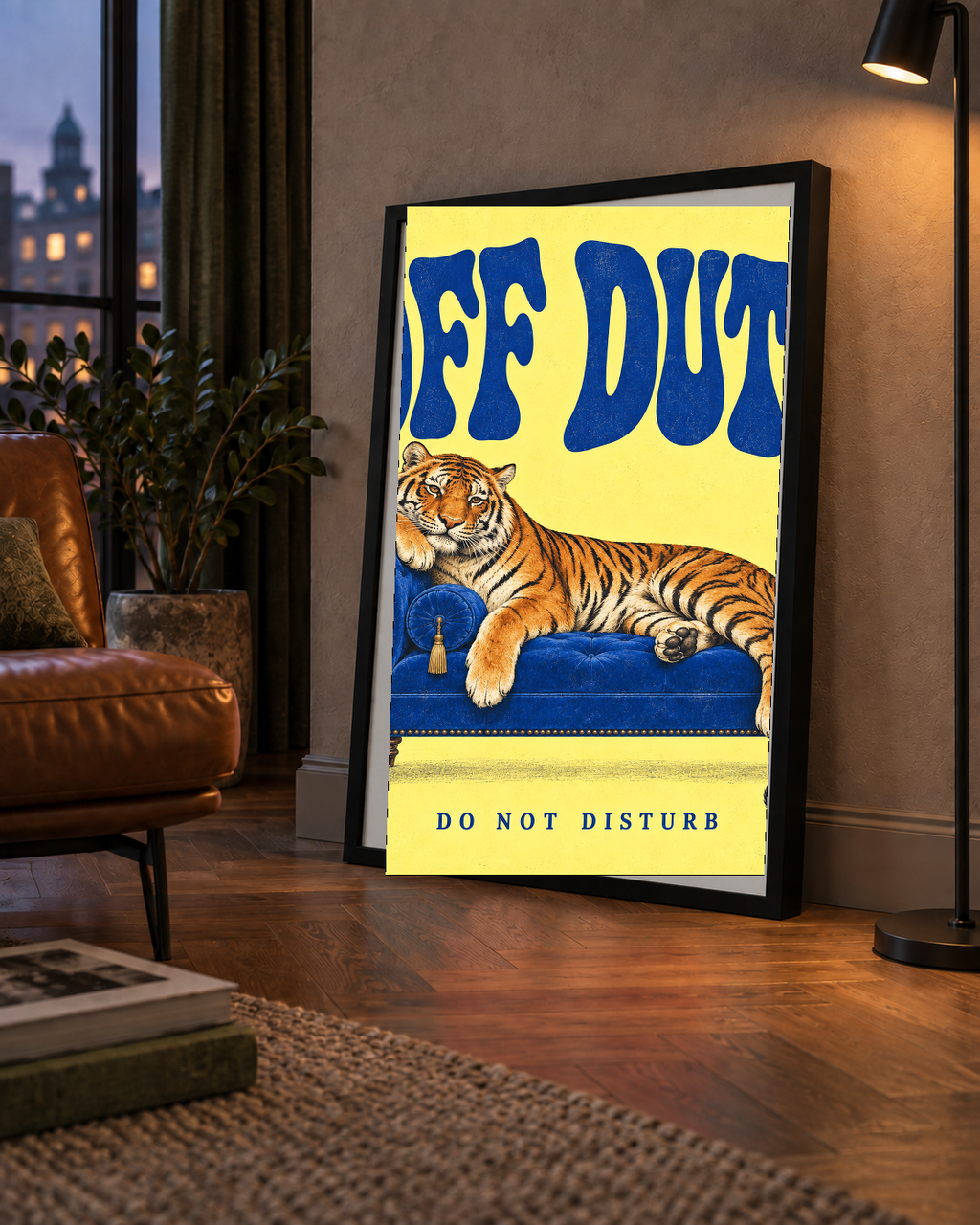 Off Duty Dinlenen Kaplan İllüstrasyonlu Poster