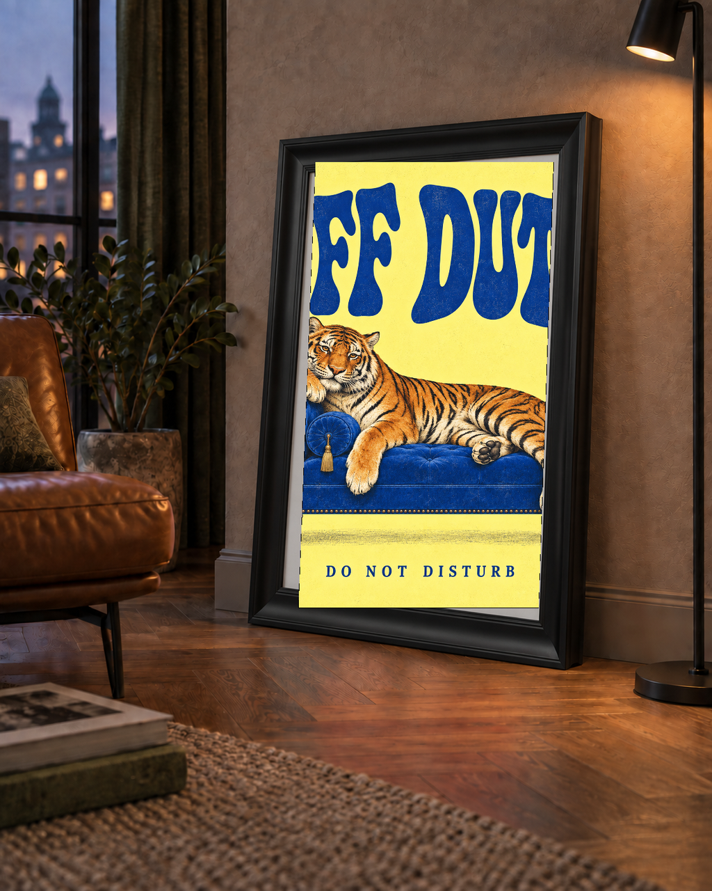 Off Duty Dinlenen Kaplan İllüstrasyonlu Poster