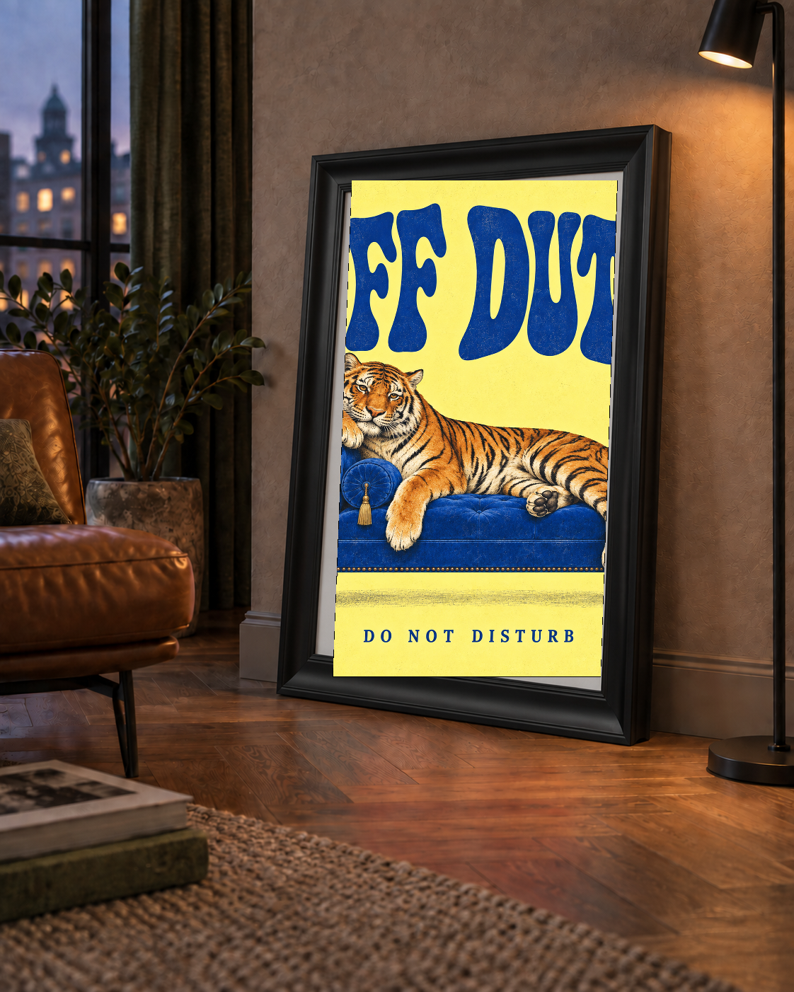 Off Duty Dinlenen Kaplan İllüstrasyonlu Poster