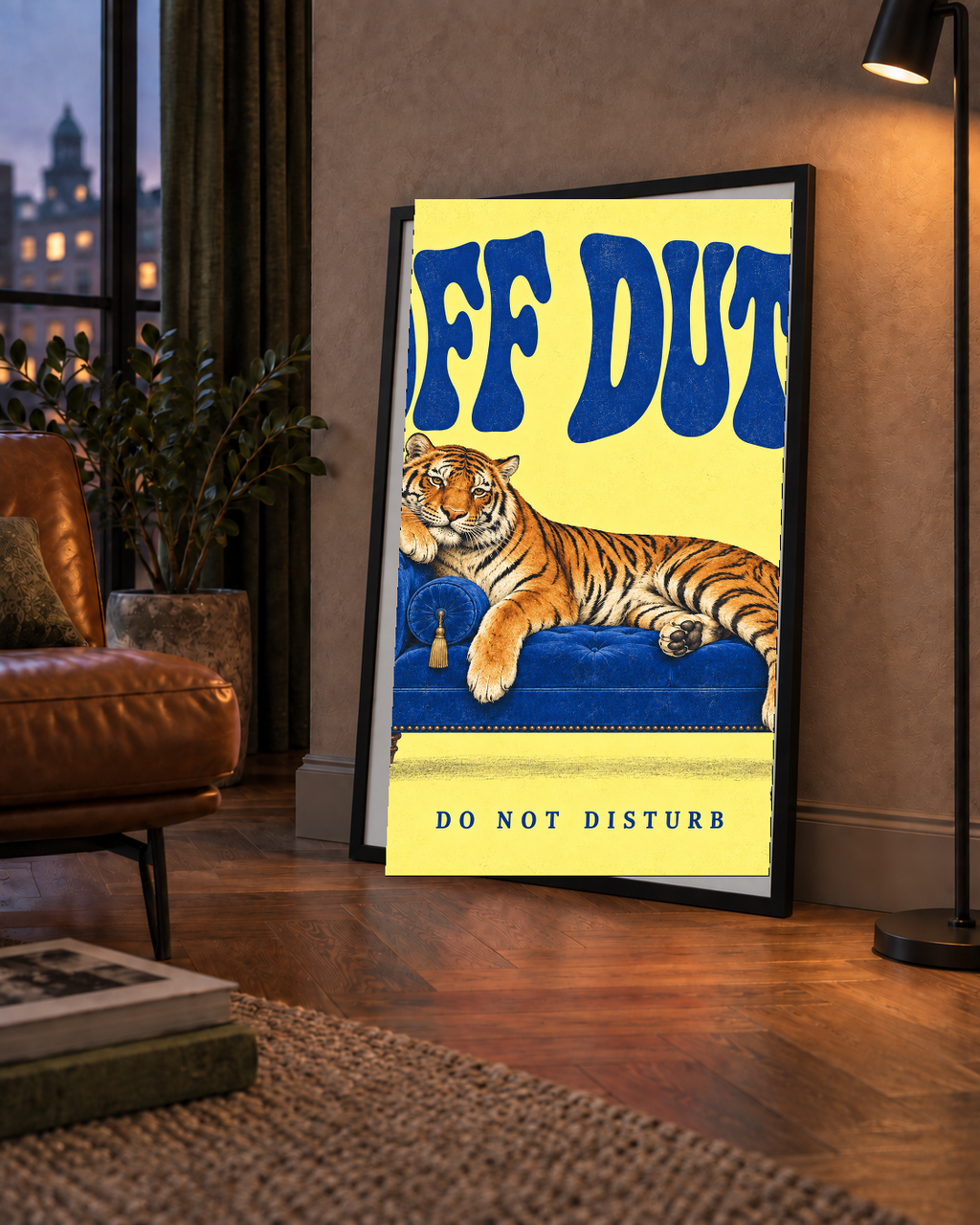 Off Duty Dinlenen Kaplan İllüstrasyonlu Poster