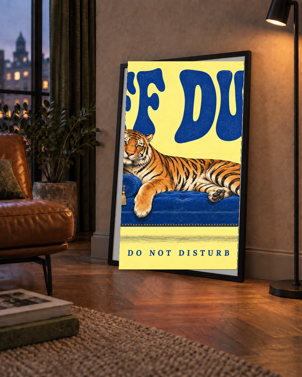Off Duty Dinlenen Kaplan İllüstrasyonlu Poster
