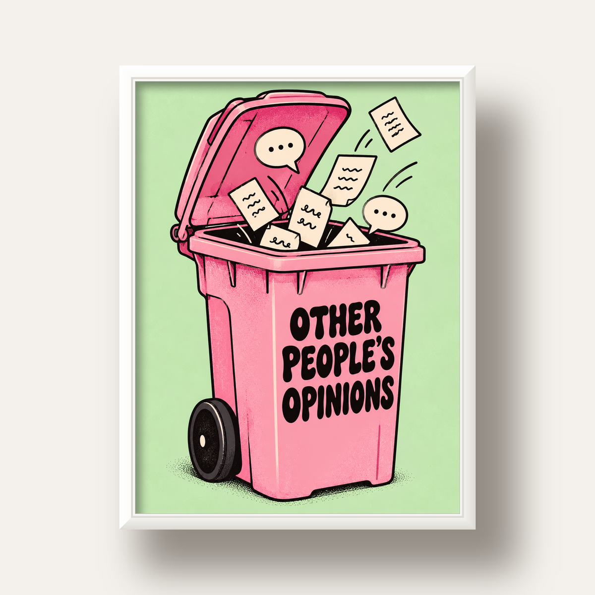 Other People's Opinions — Çöp Kutusu — beyaz derin çerçeveli