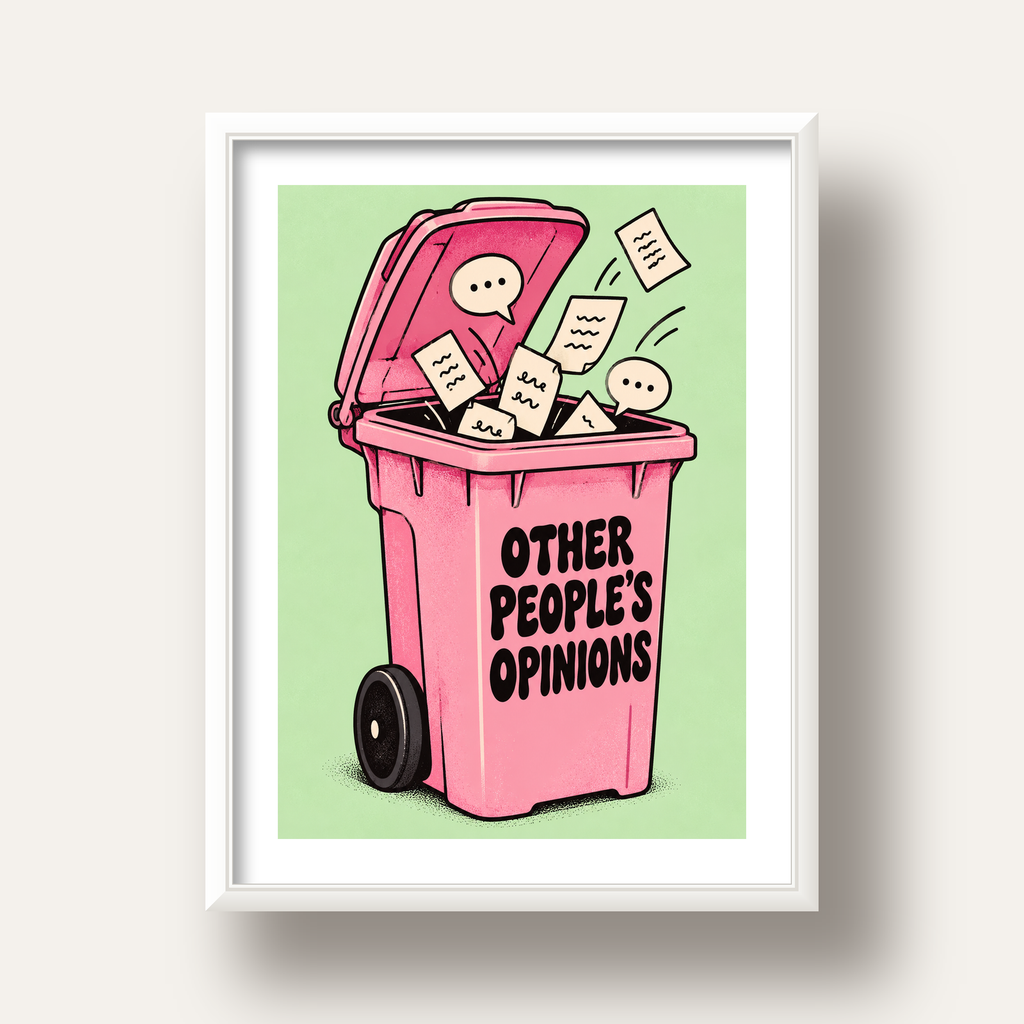 Other People's Opinions — Çöp Kutusu — beyaz derin çerçeveli paspartulu
