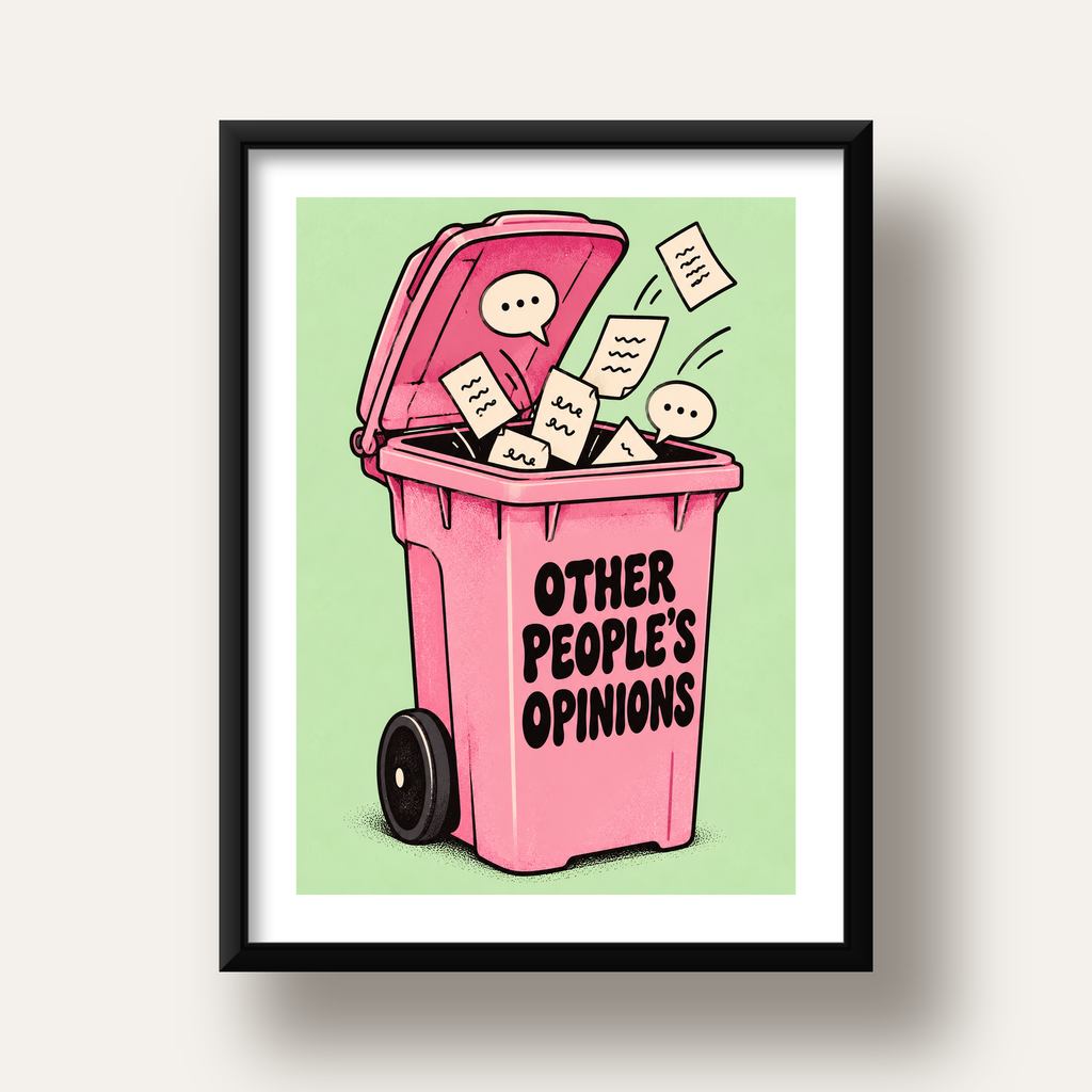 Other People's Opinions — Çöp Kutusu — siyah derin çerçeveli paspartulu