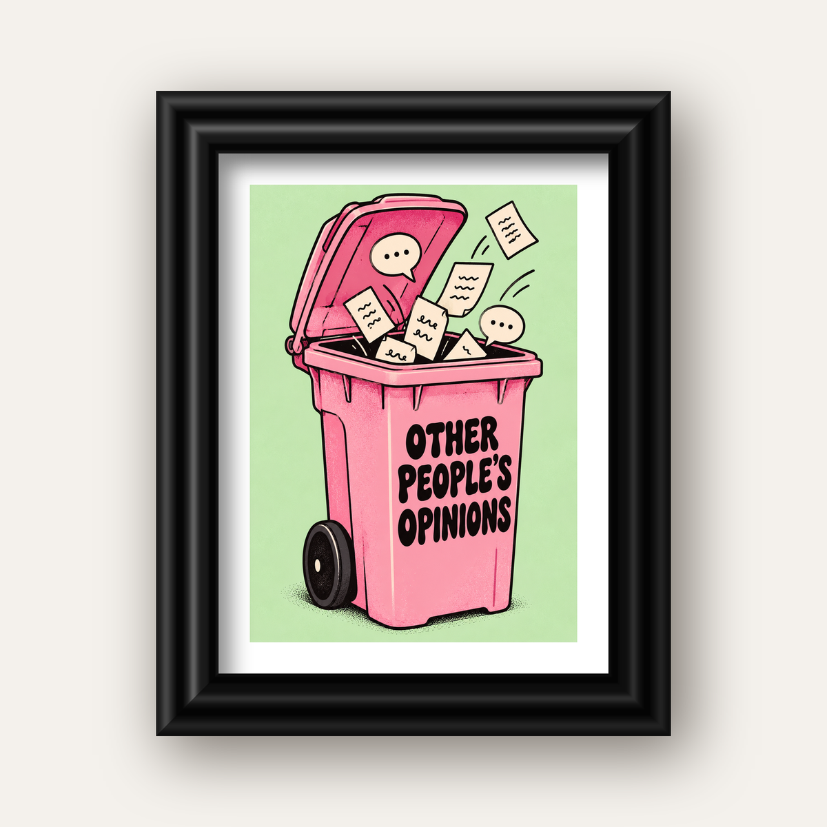 Other People's Opinions — Çöp Kutusu — siyah galeri çerçeveli paspartulu