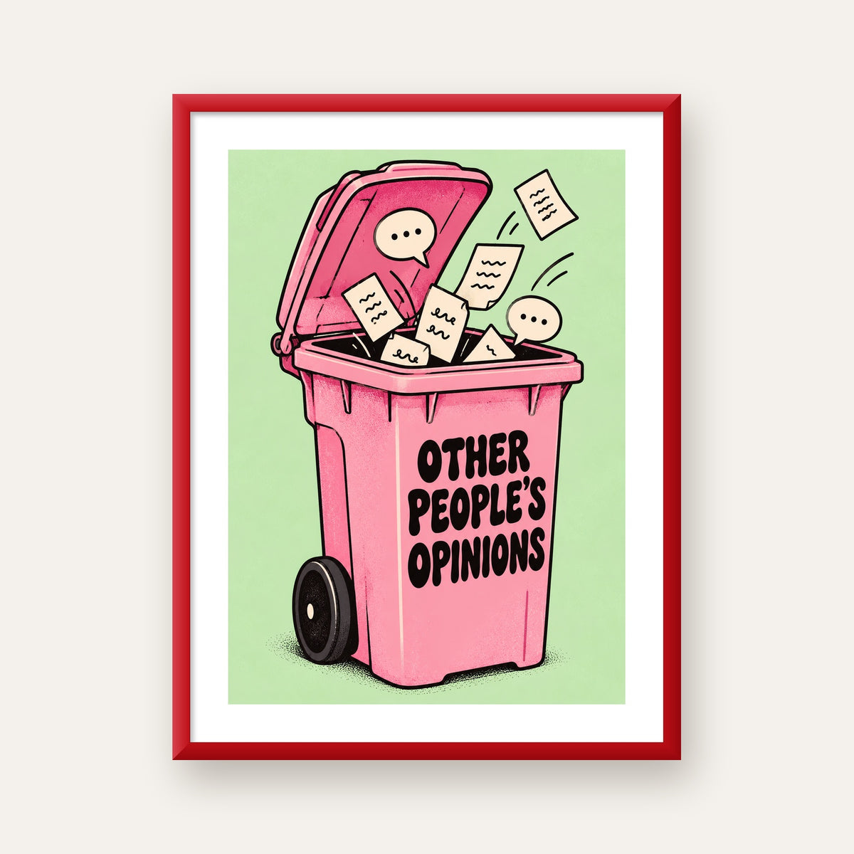 Other People's Opinions — Çöp Kutusu — kırmızı çerçeveli paspartulu