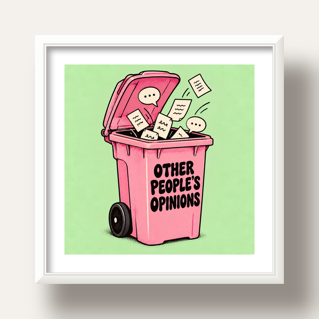 Other People's Opinions — Çöp Kutusu — beyaz derin çerçeveli paspartulu