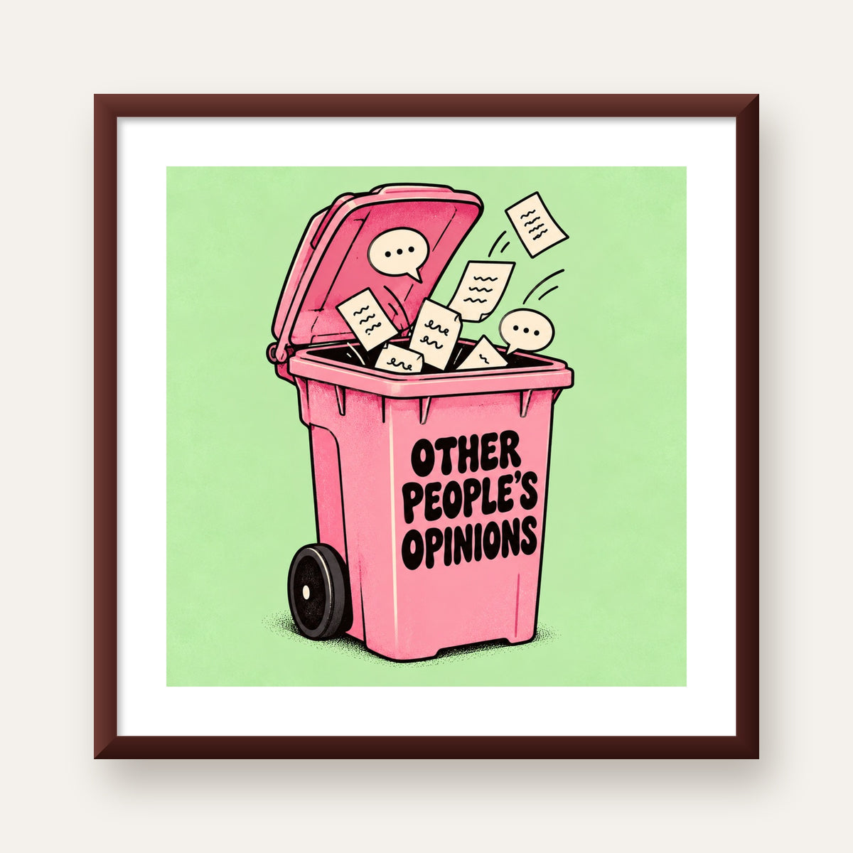 Other People's Opinions — Çöp Kutusu — ceviz çerçeveli paspartulu