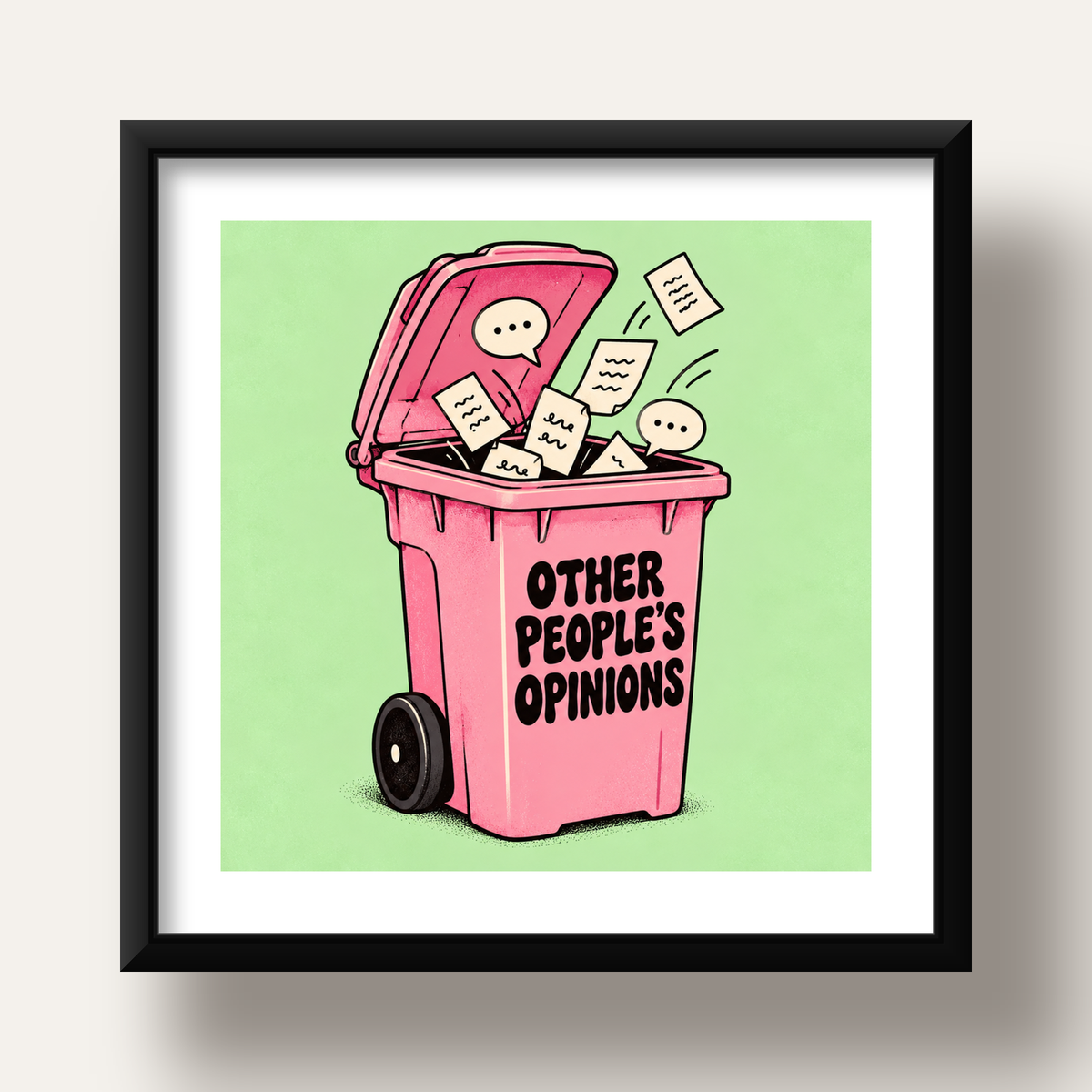 Other People's Opinions — Çöp Kutusu — siyah derin çerçeveli paspartulu