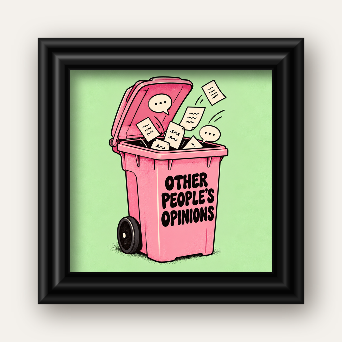 Other People's Opinions — Çöp Kutusu — siyah galeri çerçeveli