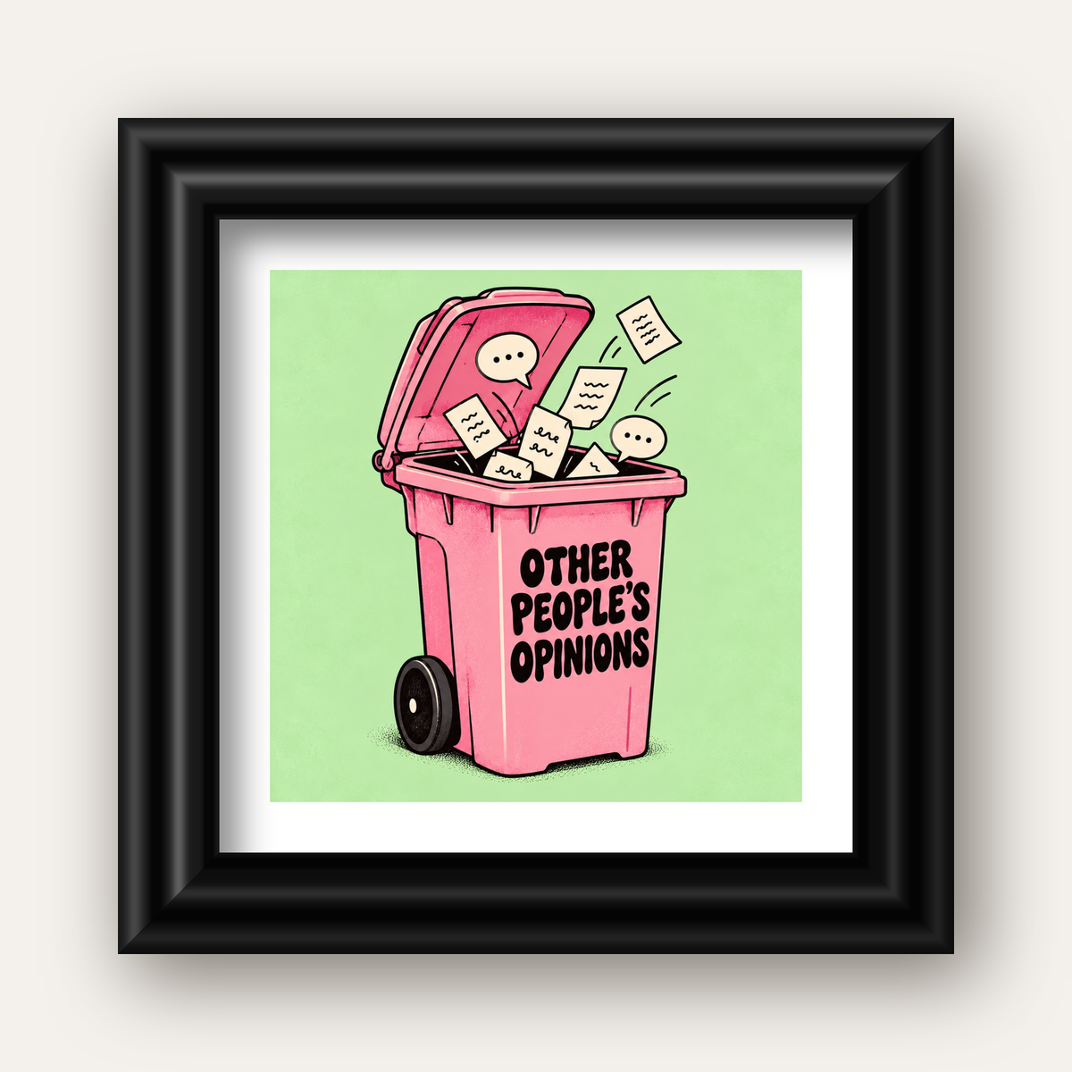 Other People's Opinions — Çöp Kutusu — siyah galeri çerçeveli paspartulu