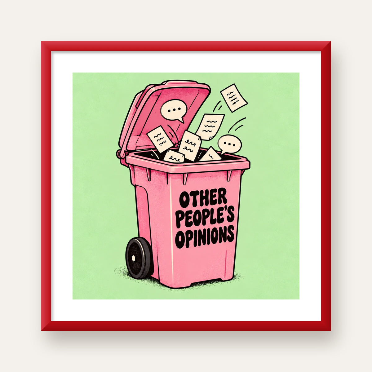Other People's Opinions — Çöp Kutusu — kırmızı çerçeveli paspartulu