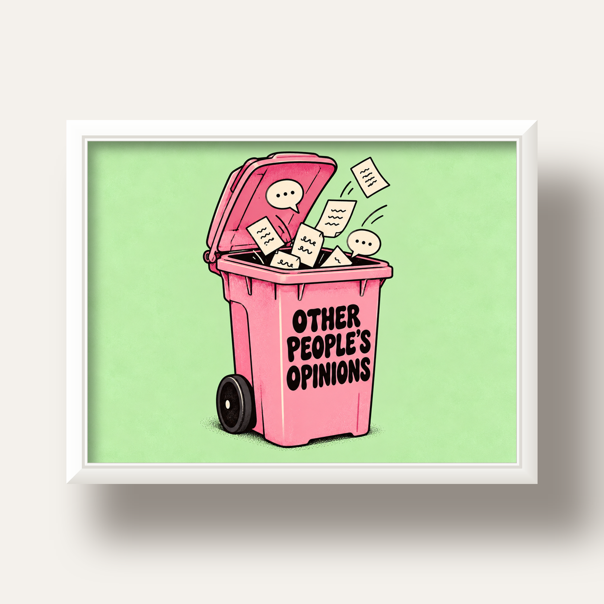 Other People's Opinions — Çöp Kutusu — beyaz derin çerçeveli