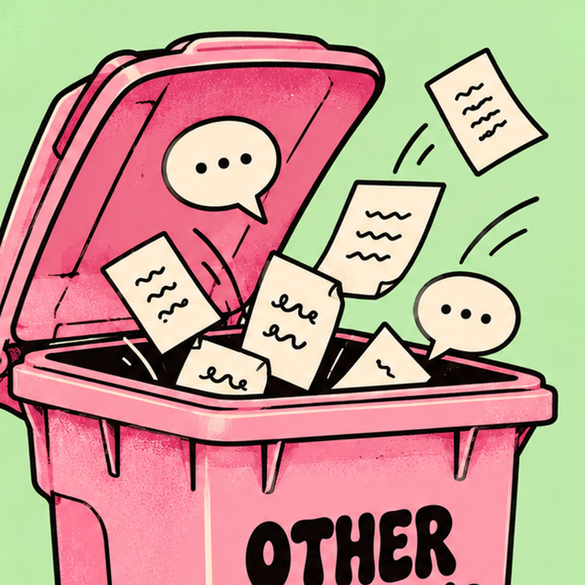 Other People’s Opinions Poster – Mizahi Motive Duvar Sanatı — baskının yakın çekimi, kâğıt dokusu ve renk detayı