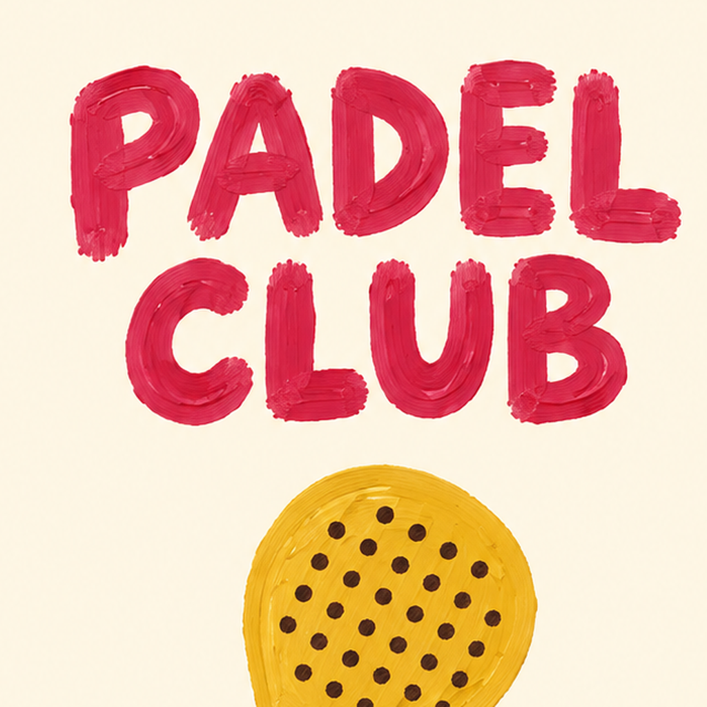 Padel Club El Çizimi Poster – Modern Spor İllüstrasyonu — baskının yakın çekimi, kâğıt dokusu ve renk detayı