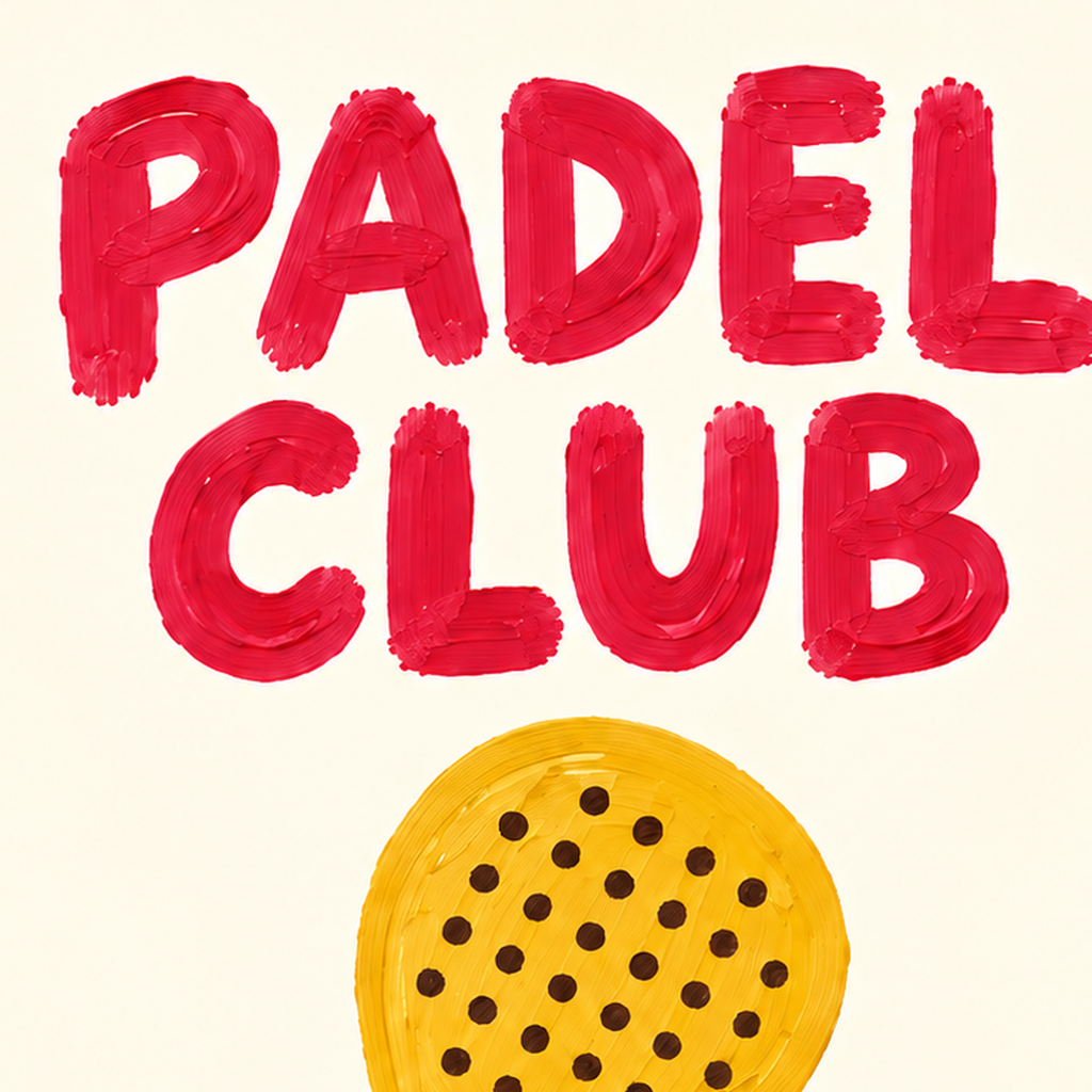 Padel Club El Çizimi Poster – Modern Spor İllüstrasyonu — baskının yakın çekimi, kâğıt dokusu ve renk detayı