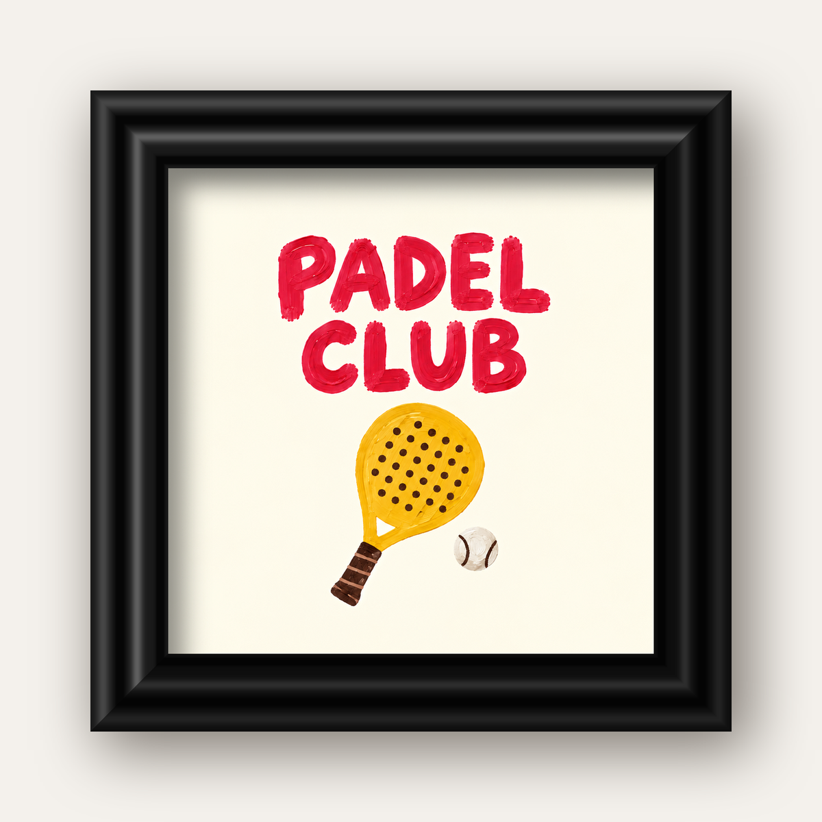 Padel Club El Çizimi Poster – Modern Spor İllüstrasyonu — siyah galeri çerçeveli