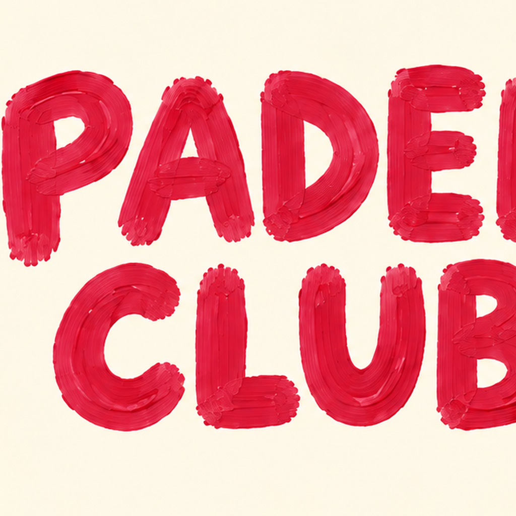 Padel Club El Çizimi Poster – Modern Spor İllüstrasyonu — baskının yakın çekimi, kâğıt dokusu ve renk detayı