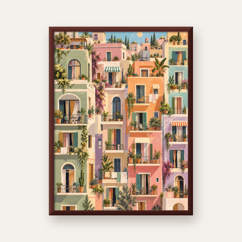 Pastel Apartman Cepheleri — ceviz çerçeveli