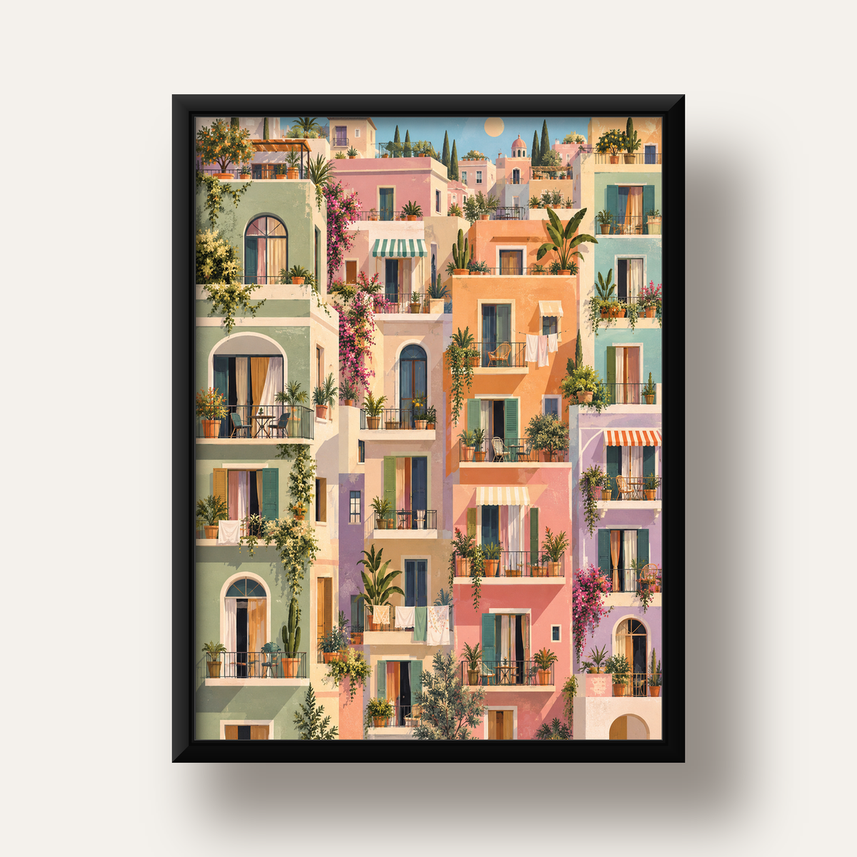 Pastel Apartman Cepheleri — siyah derin çerçeveli