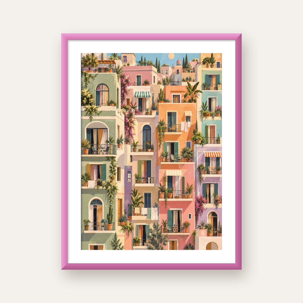 Pastel Apartman Cepheleri — pembe çerçeveli paspartulu