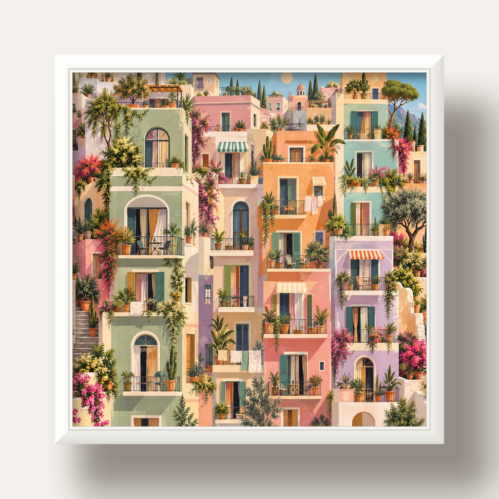 Pastel Apartman Cepheleri — beyaz derin çerçeveli