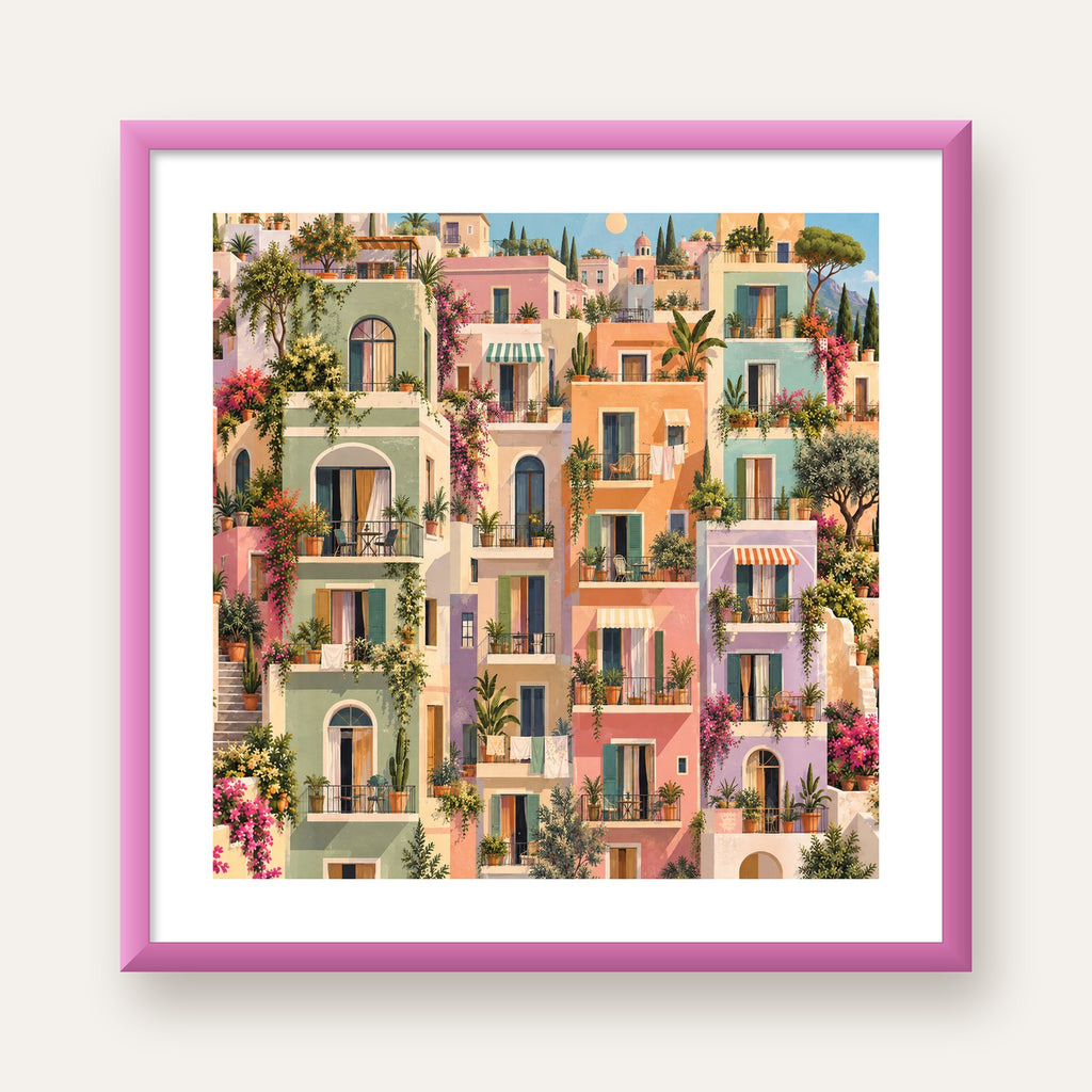 Pastel Apartman Cepheleri — pembe çerçeveli paspartulu