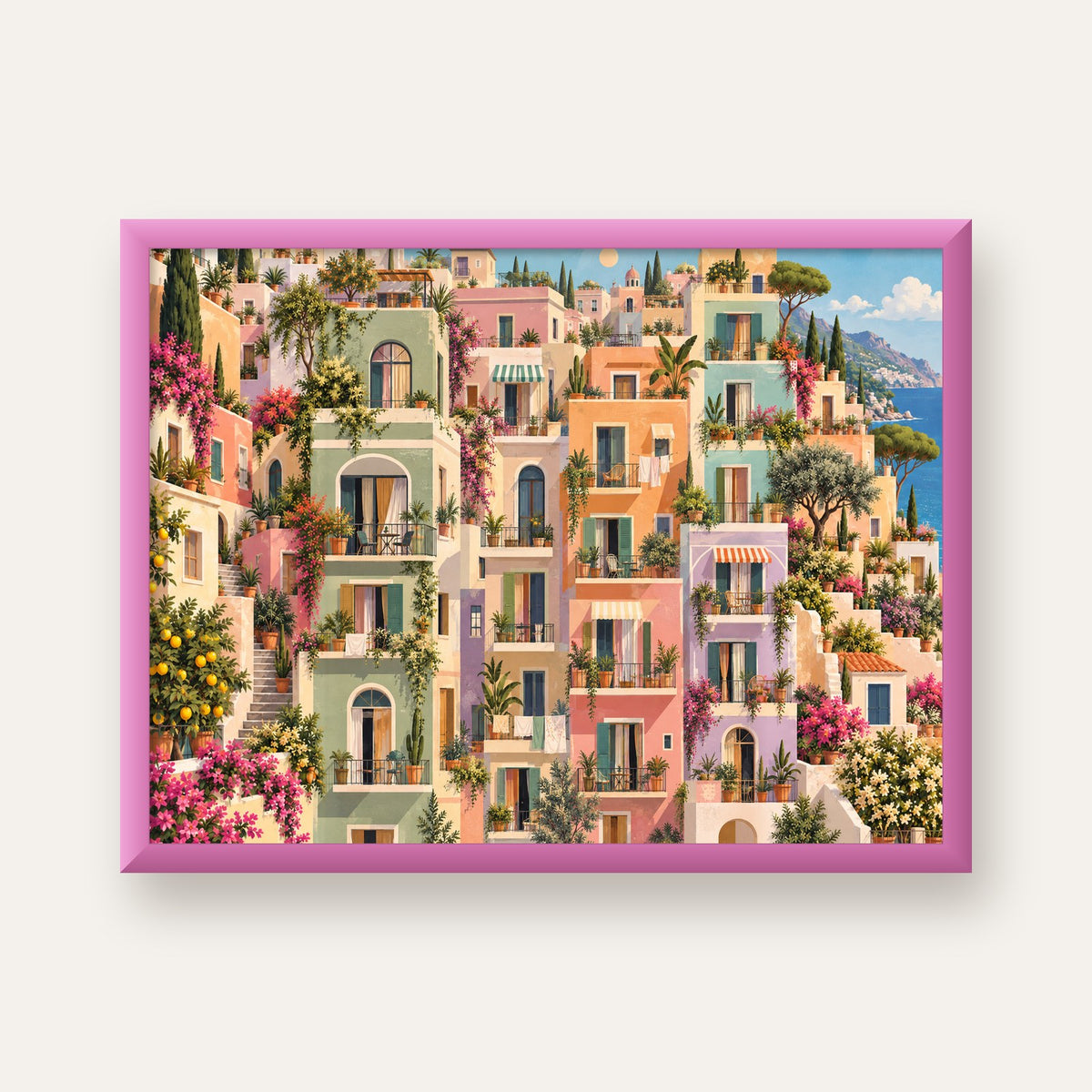 Pastel Apartman Cepheleri — pembe çerçeveli