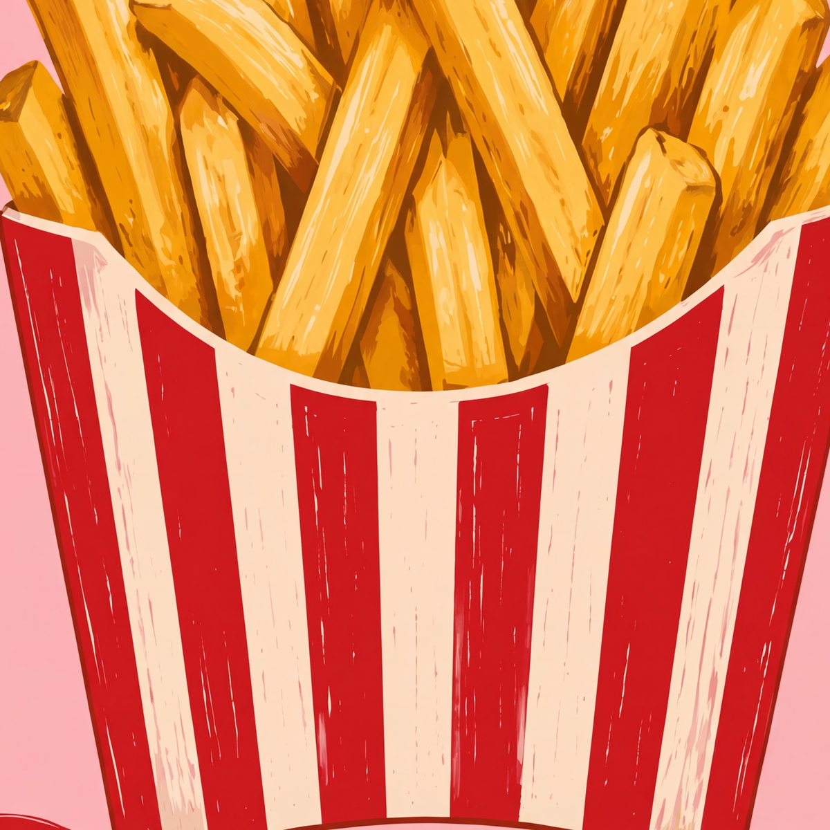 Fries Before Guys Poster – Eğlenceli Patates Kızartması Duvar Dekoru — baskının yakın çekimi, kâğıt dokusu ve renk detayı
