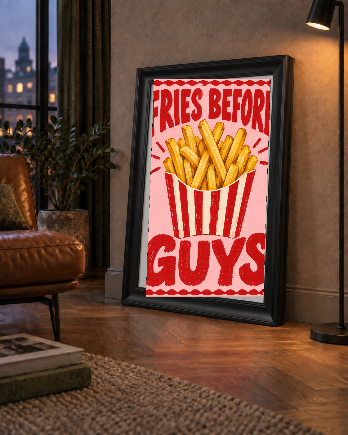 Fries Before Guys Poster – Eğlenceli Patates Kızartması Duvar Dekoru