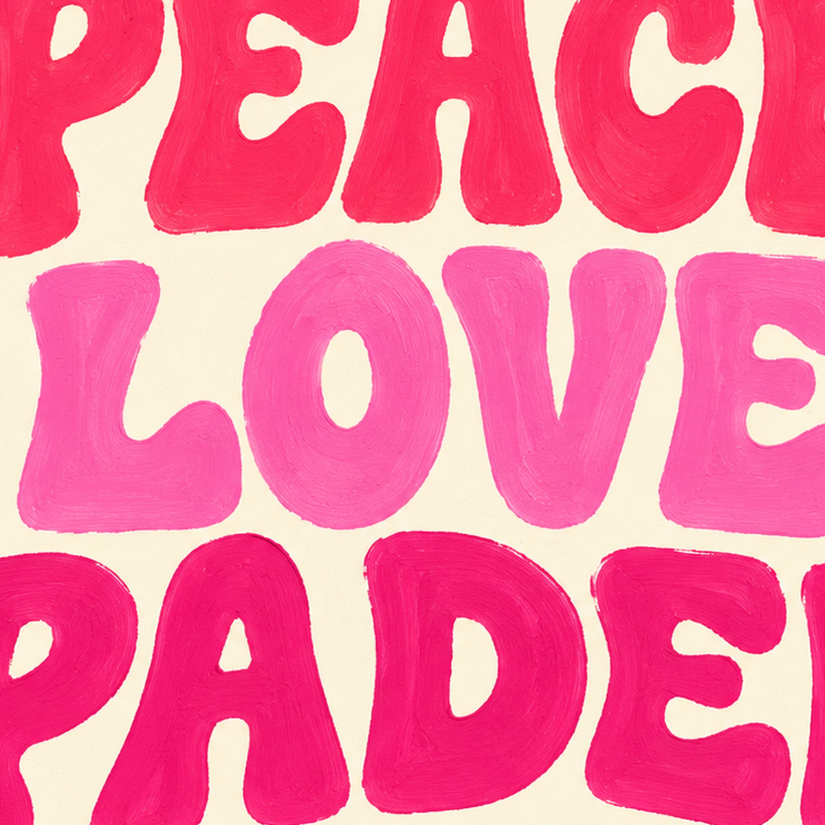 Peace Love Padel Poster – Eğlenceli Padel ve Barış Temalı Duvar Posteri — baskının yakın çekimi, kâğıt dokusu ve renk detayı