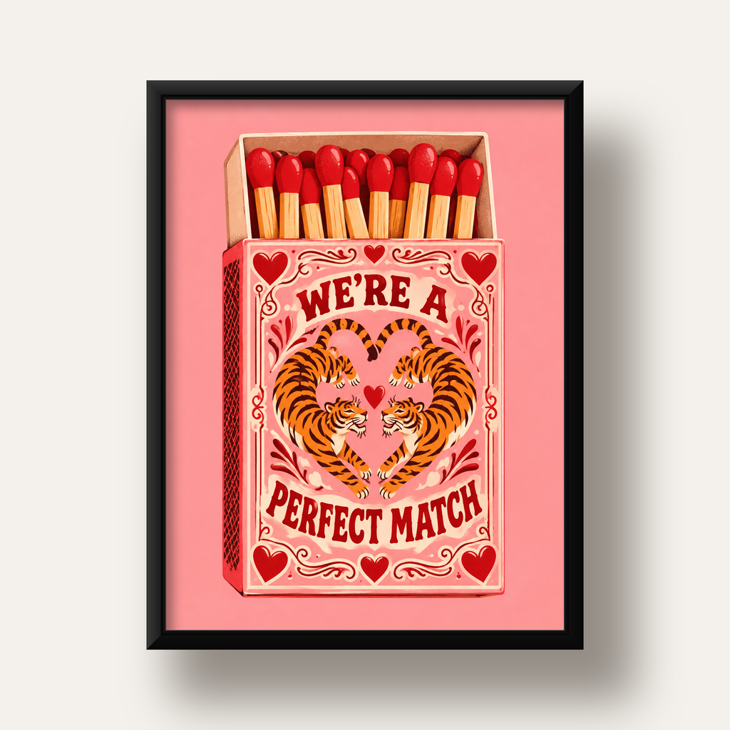 We're a Perfect Match — Kaplanlar — siyah derin çerçeveli