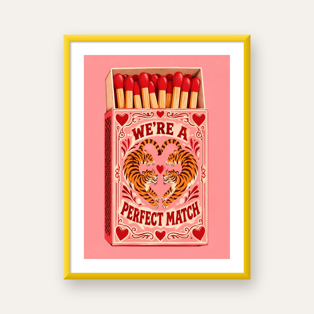 We're a Perfect Match — Kaplanlar — sarı çerçeveli paspartulu