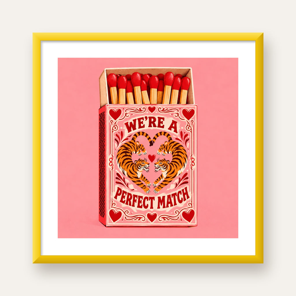 We're a Perfect Match — Kaplanlar — sarı çerçeveli paspartulu