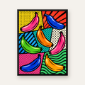 Renkli Pop Art Muzlar Poster – Modern ve Canlı Duvar Dekoru — Dikey baskı, düz siyah çerçeveli duvar posteri