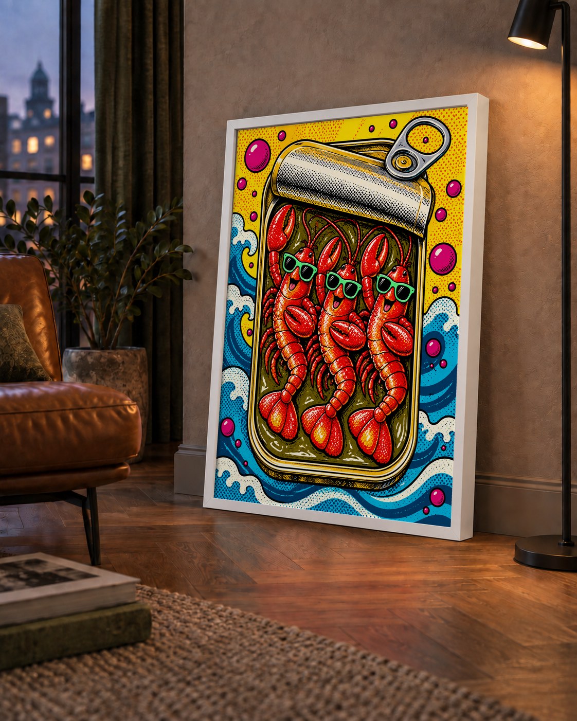 Renkli Pop Art Istakoz Konserve Poster – Eğlenceli Duvar Dekoru