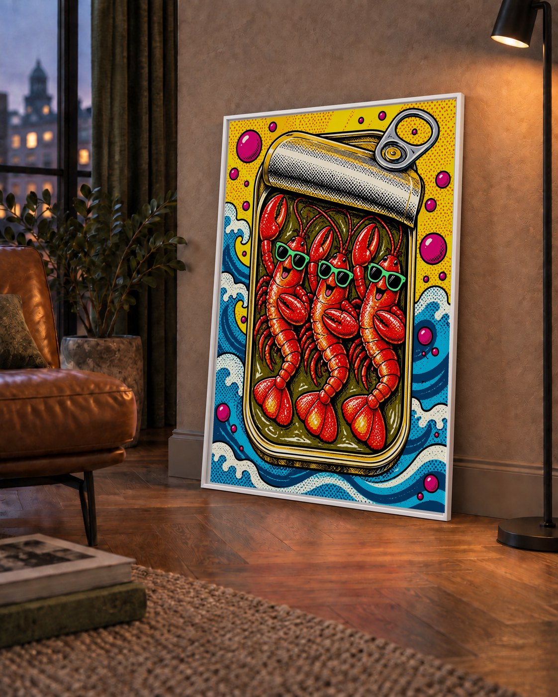Renkli Pop Art Istakoz Konserve Poster – Eğlenceli Duvar Dekoru