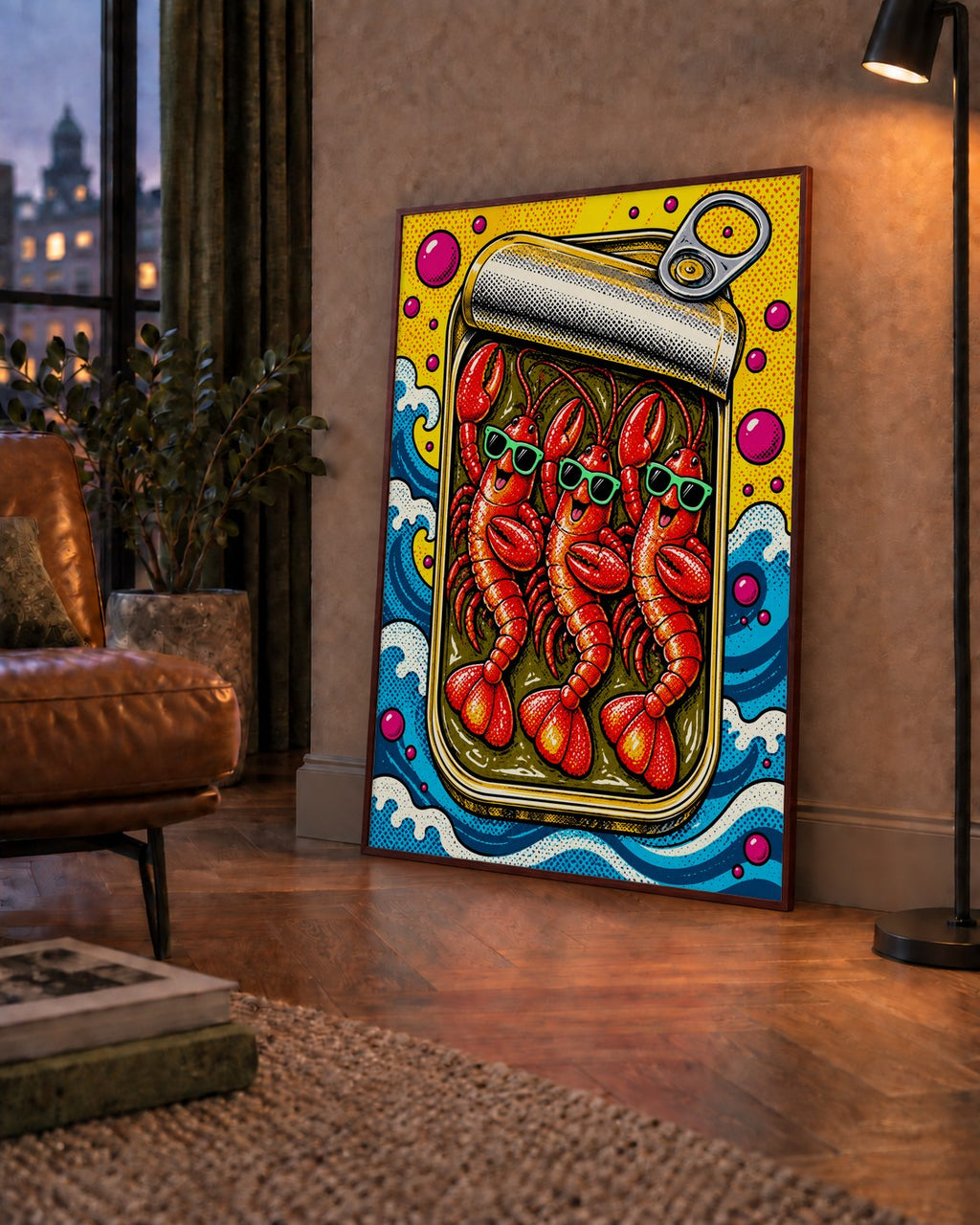 Renkli Pop Art Istakoz Konserve Poster – Eğlenceli Duvar Dekoru