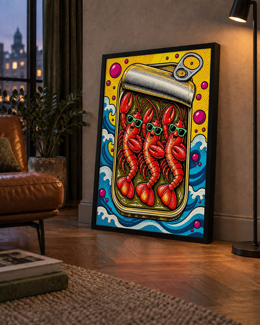 Renkli Pop Art Istakoz Konserve Poster – Eğlenceli Duvar Dekoru