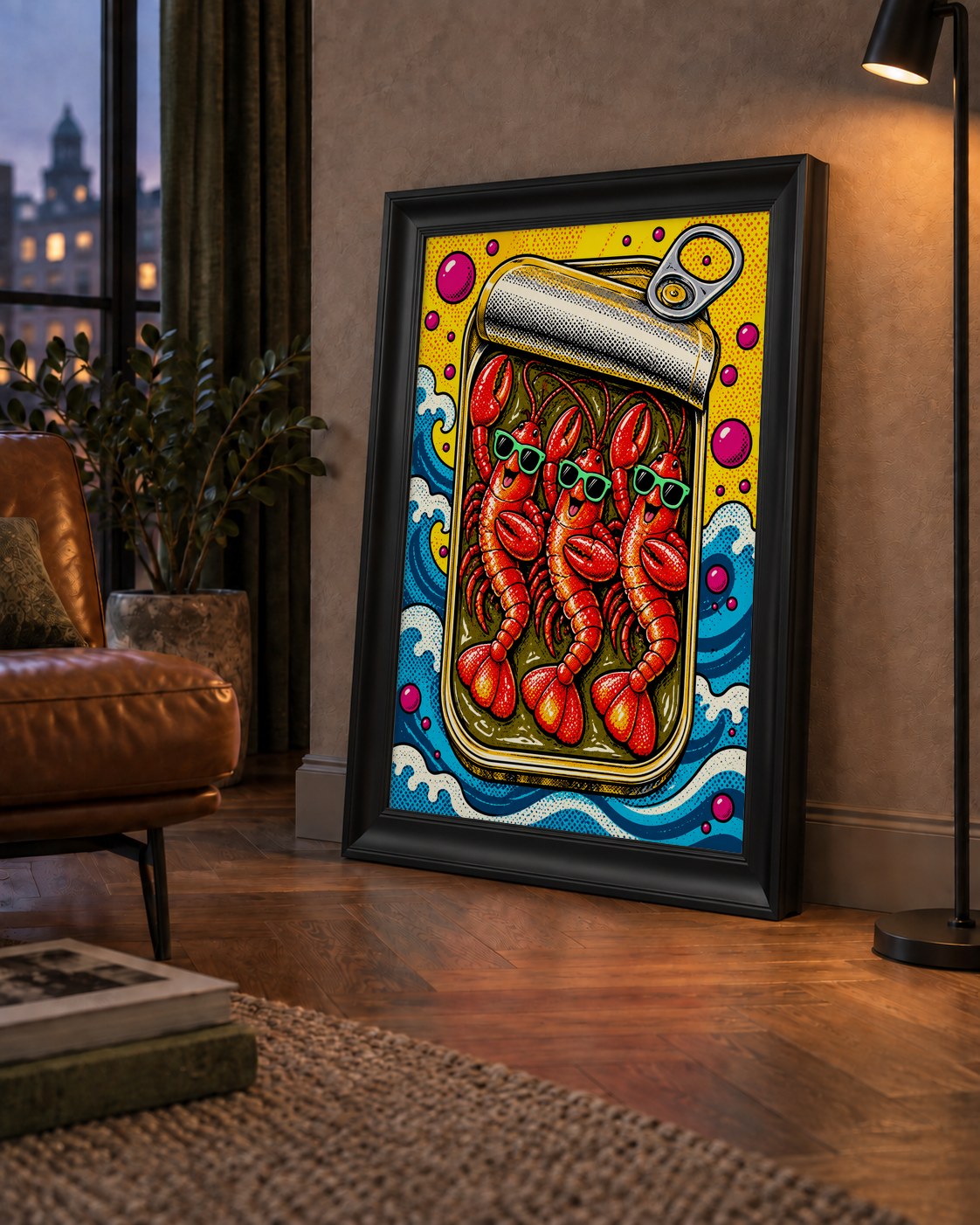 Renkli Pop Art Istakoz Konserve Poster – Eğlenceli Duvar Dekoru