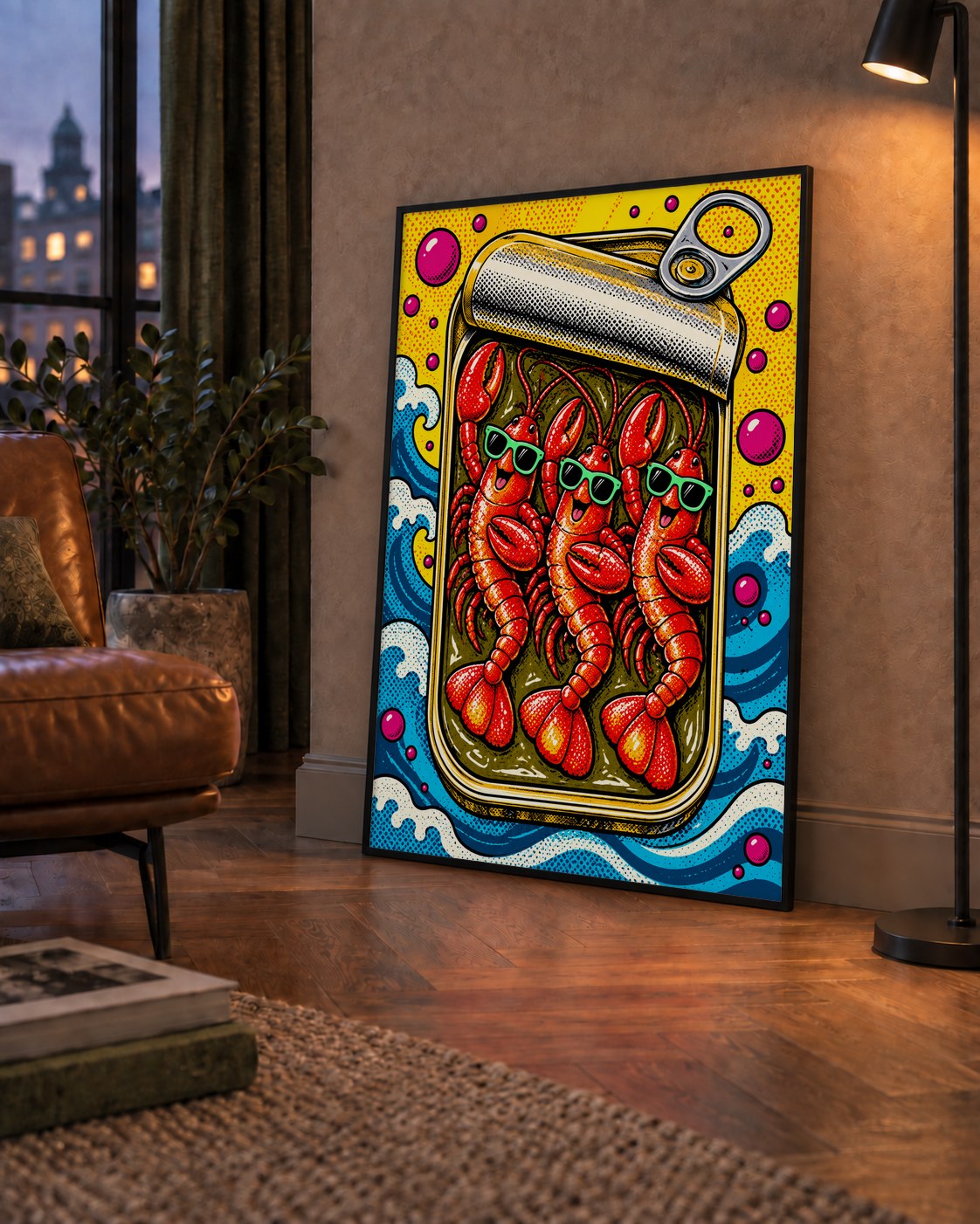 Renkli Pop Art Istakoz Konserve Poster – Eğlenceli Duvar Dekoru