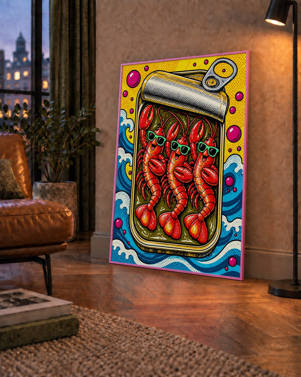 Renkli Pop Art Istakoz Konserve Poster – Eğlenceli Duvar Dekoru