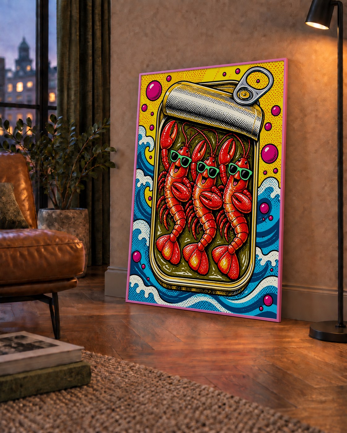 Renkli Pop Art Istakoz Konserve Poster – Eğlenceli Duvar Dekoru