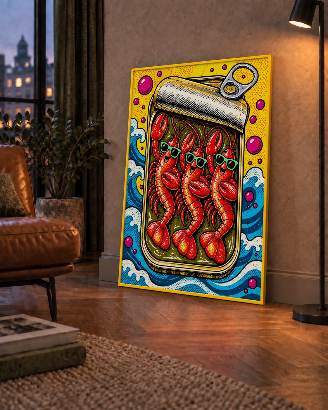 Renkli Pop Art Istakoz Konserve Poster – Eğlenceli Duvar Dekoru