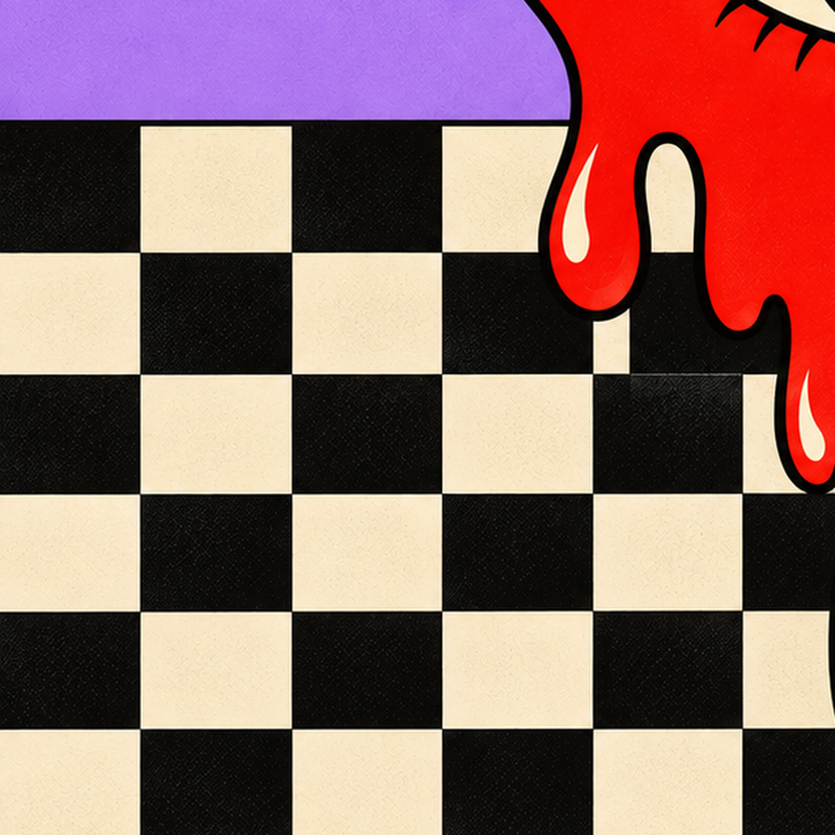 Eriyen Kalp ve Göz Dijital Pop-Art Poster - Renkli Sanat Baskısı — baskının yakın çekimi, kâğıt dokusu ve renk detayı