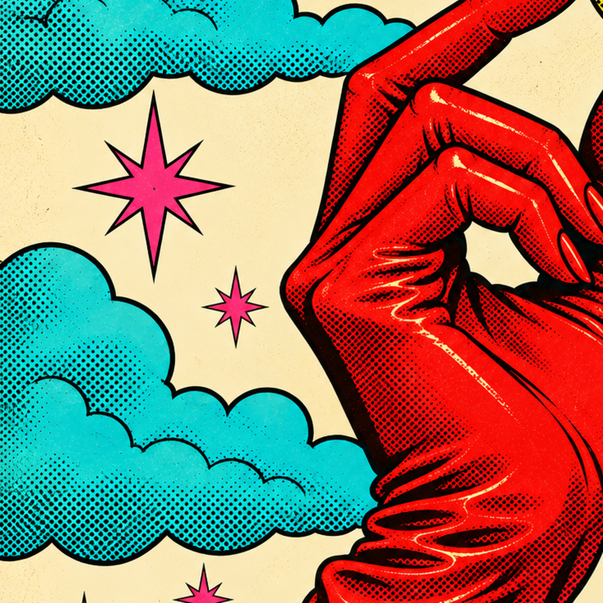 Sürreal El, Göz ve Ay Pop Art Poster – Renkli Sanat Baskısı — baskının yakın çekimi, kâğıt dokusu ve renk detayı