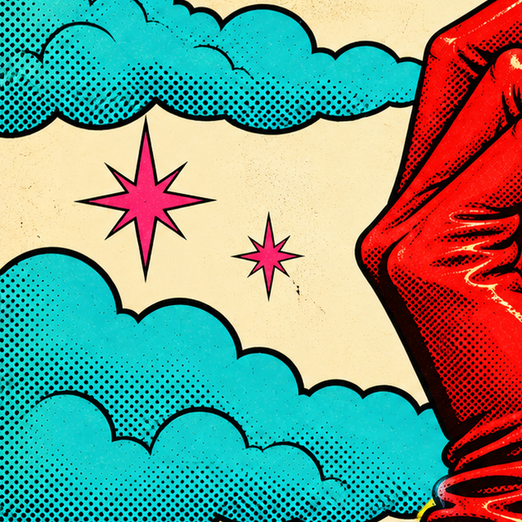 Sürreal El, Göz ve Ay Pop Art Poster – Renkli Sanat Baskısı — baskının yakın çekimi, kâğıt dokusu ve renk detayı