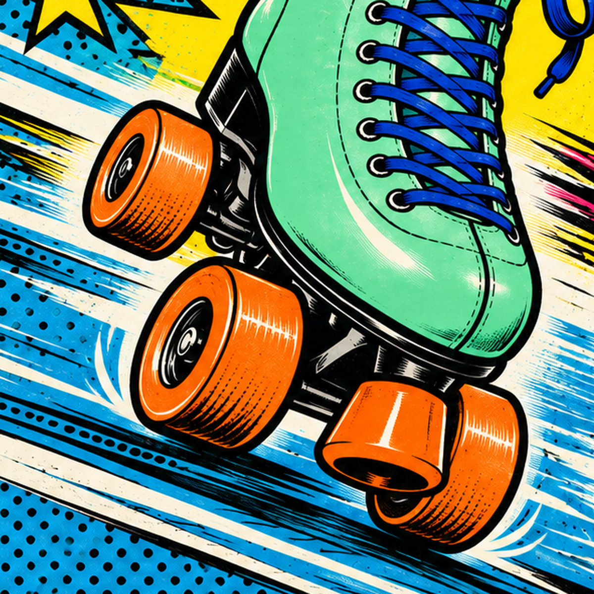 Pop Art Renkli Patenler Poster – Canlı ve Enerjik Duvar Dekoru — baskının yakın çekimi, kâğıt dokusu ve renk detayı