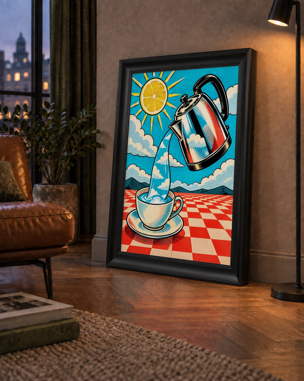 Retro Çay Konsepti Pop Art Poster – Renkli Modern Dekor